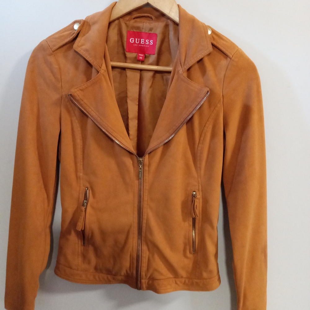 Guess Tan Jacket Moto Style